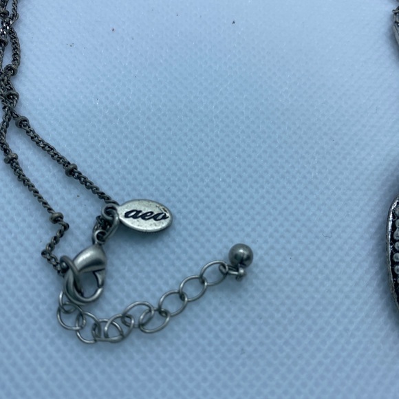 American Eagle Outfitters faux turquoise and silver pendant on chain - Picture 3 of 3